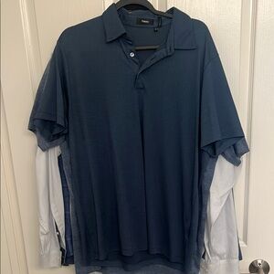 Theory Blue Polo Shirt Classic Design
